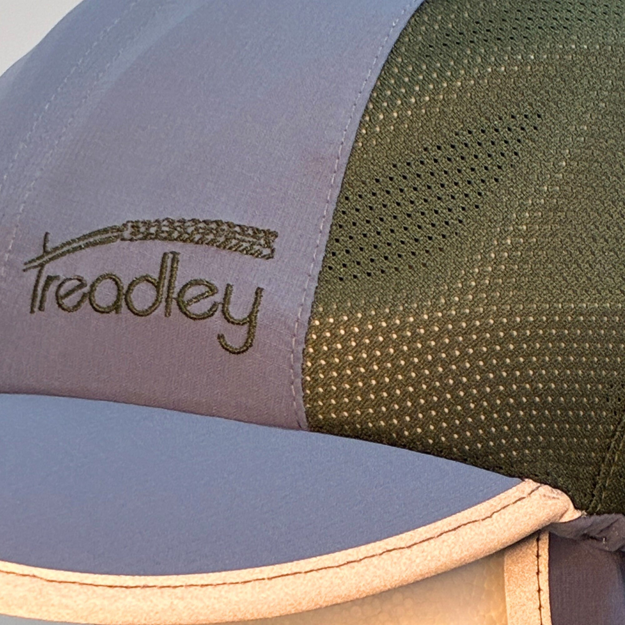 Treadley Sun Bicycle Helmet Hat UPF50+ Blue and Dark Oliver Green