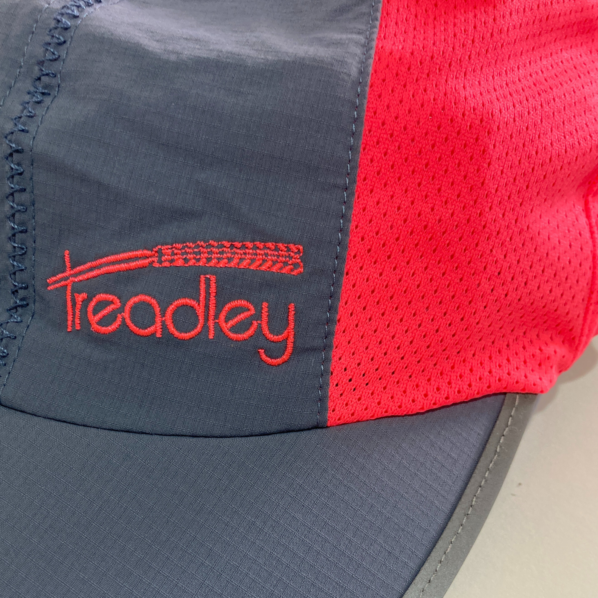 Treadley Helmet Hat Explorer Grey & Fluro Pink