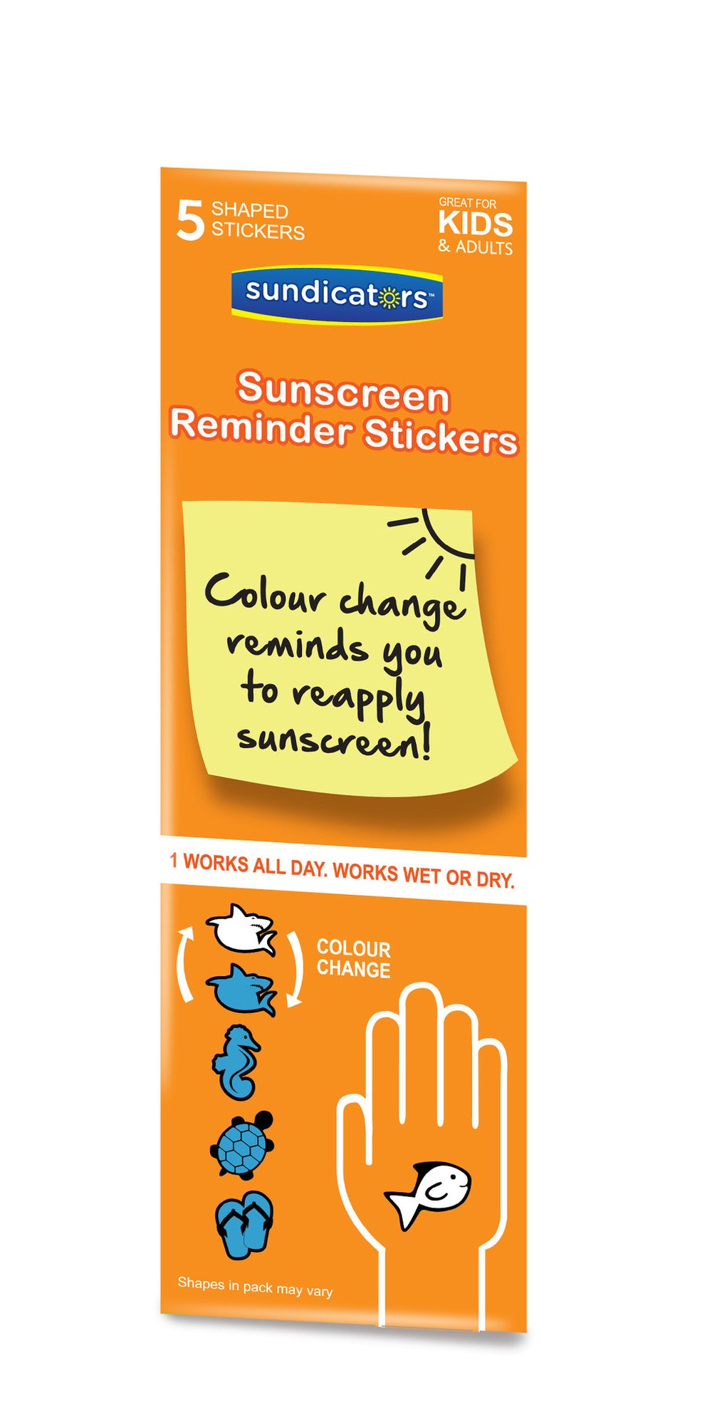 Sunscreen Reminders Sticker. Colour changing sticker. Sun protection ...