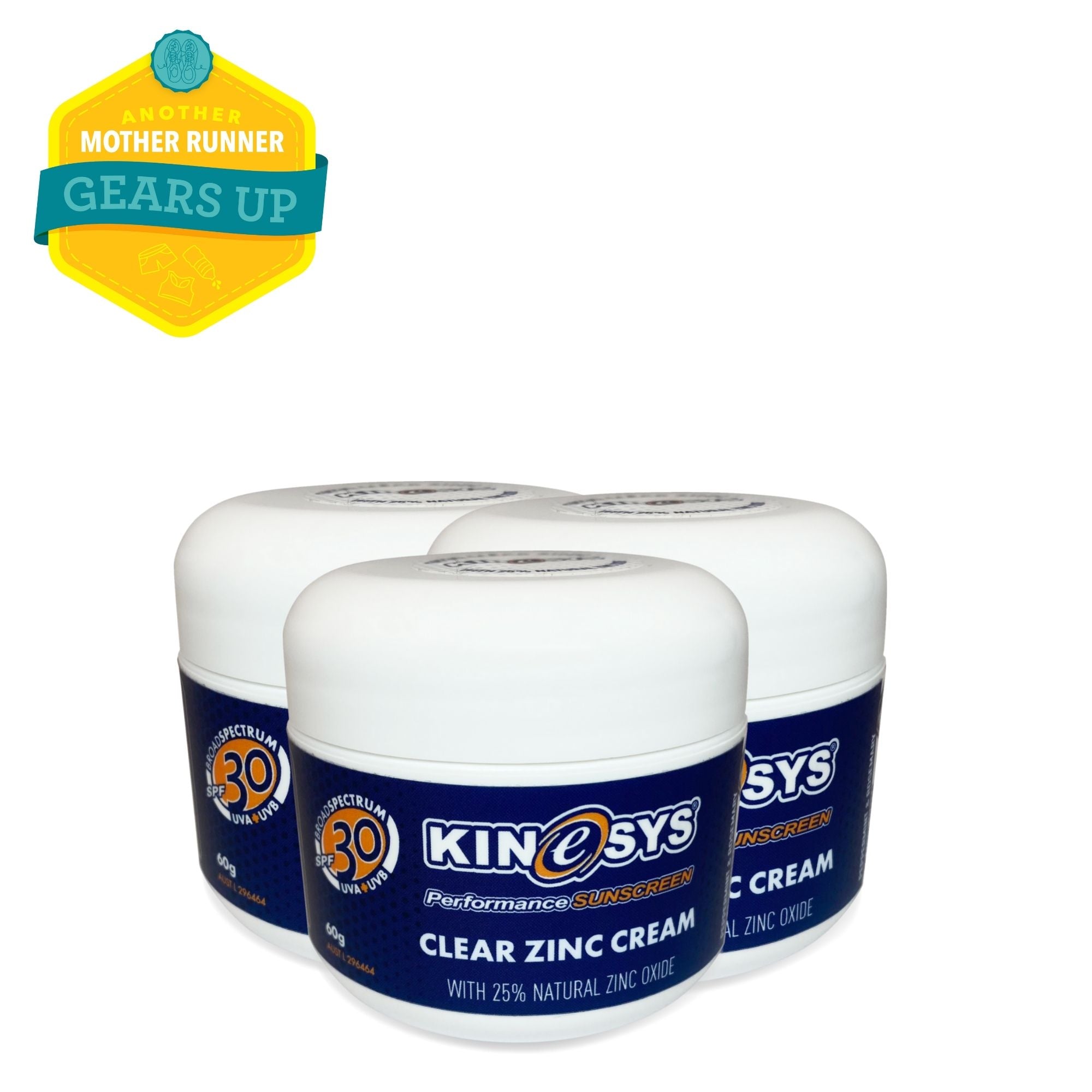KINeSYS SPF 30 Natural Clear Zinc 3 Pack